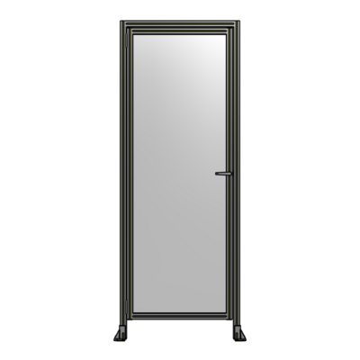 G1-2400-0900-0150-EYPTA DOOR WITH HEADER, HANDLE WITH INTERNAL EGRESS ON RIGHT 2400MM X 900MM 1/4" POLYCARBONATE, ASSEMBLED