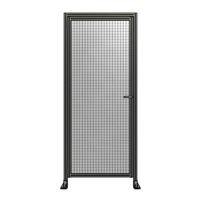 DOOR WITH HEADER, HANDLE WITH INTERNAL EGRESS ON RIGHT 2400MM X 1000MM 1" MESH, ASSEMBLED