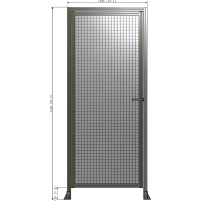 G1-2400-1000-0150-EYMTK DOOR WITH HEADER, HANDLE WITH INTERNAL EGRESS ON RIGHT 2400MM X 1000MM 1" MESH, AS A KIT