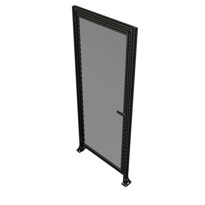 G1-2400-1000-0150-EYPTK DOOR WITH HEADER, HANDLE WITH INTERNAL EGRESS ON RIGHT 2400MM X 1000MM 1/4" POLYCARBONATE, AS A KIT