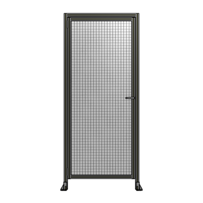 DOOR WITH HEADER, HANDLE WITH INTERNAL EGRESS ON RIGHT 2400MM X 1020MM 1" MESH, ASSEMBLED