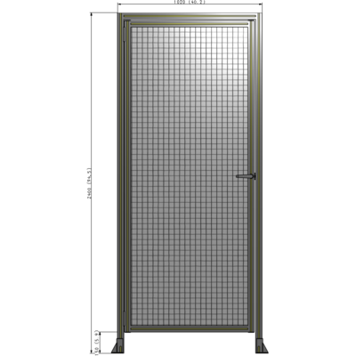 G1-2400-1020-0150-EYMTK DOOR WITH HEADER, HANDLE WITH INTERNAL EGRESS ON RIGHT 2400MM X 1020MM 1" MESH, AS A KIT