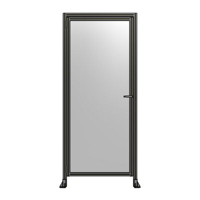 DOOR WITH HEADER, HANDLE WITH INTERNAL EGRESS ON RIGHT 2400MM X 1020MM 1/4" POLYCARBONATE, AS A KIT