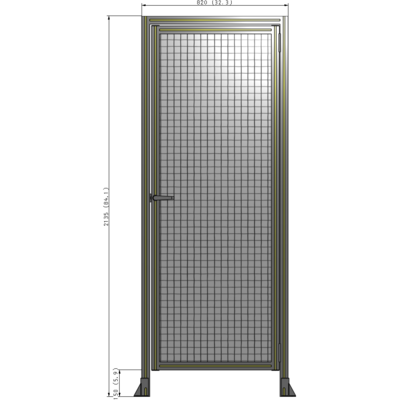 G2-2135-0820-0150-EYMTK DOOR WITH HEADER, HANDLE WITH INTERNAL EGRESS ON LEFT 2135MM X 820MM 1" MESH, AS A KIT