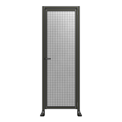 DOOR WITH HEADER, HANDLE WITH INTERNAL EGRESS ON LEFT 2400MM X 820MM 1&quot; MESH, ASSEMBLED