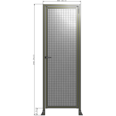 G2-2400-0820-0150-EYMTA DOOR WITH HEADER, HANDLE WITH INTERNAL EGRESS ON LEFT 2400MM X 820MM 1" MESH, ASSEMBLED