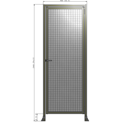 G2-2400-0900-0150-EYMTK DOOR WITH HEADER, HANDLE WITH INTERNAL EGRESS ON LEFT 2400MM X 900MM 1" MESH, AS A KIT