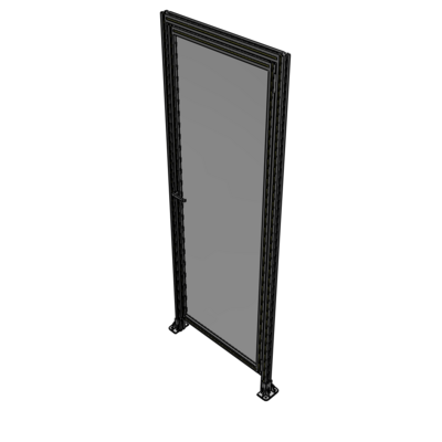 G2-2400-0900-0150-EYPTA DOOR WITH HEADER, HANDLE WITH INTERNAL EGRESS ON LEFT 2400MM X 900MM 1/4" POLYCARBONATE, ASSEMBLED