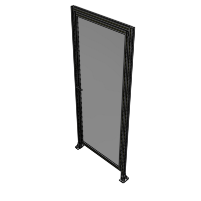 G2-2400-1000-0150-EYPTK DOOR WITH HEADER, HANDLE WITH INTERNAL EGRESS ON LEFT 2400MM X 1000MM 1/4" POLYCARBONATE, AS A KIT