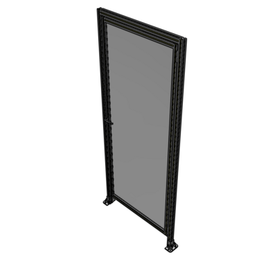 G2-2400-1020-0150-EYPTA DOOR WITH HEADER, HANDLE WITH INTERNAL EGRESS ON LEFT 2400MM X 1020MM 1/4" POLYCARBONATE, ASSEMBLED