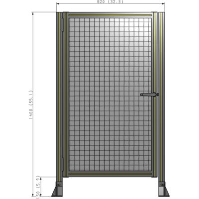 G5-1400-0820-0150-EYMTA DOOR-ROBUST FRAME, HANDLE/INTERNAL EGRESS ON RIGHT 1400MM X 820MM 1" MESH, FULLY ASSEMBLED