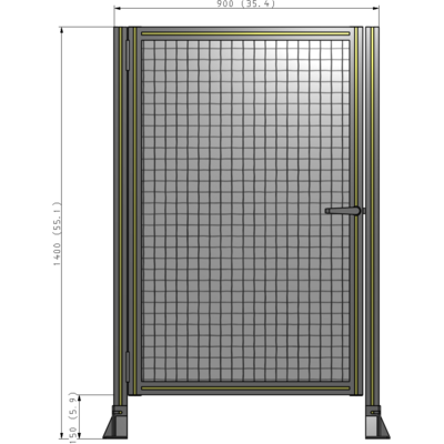 G5-1400-0900-0150-EYMTA DOOR-ROBUST FRAME, HANDLE/INTERNAL EGRESS ON RIGHT 1400MM X 900MM 1" MESH, FULLY ASSEMBLED