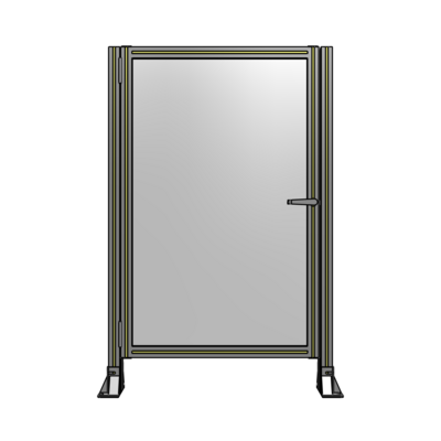 DOOR-ROBUST FRAME, HANDLE/INTERNAL EGRESS ON RIGHT 1400MM X 900MM 1/4&quot; POLYCARBONATE, ASSEMBLED