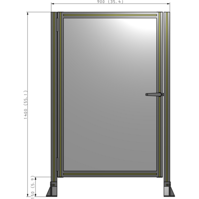 G5-1400-0900-0150-EYPTK DOOR-ROBUST FRAME, HANDLE/INTERNAL EGRESS ON RIGHT 1400MM X 900MM 1/4" POLYCARBONATE, AS A KIT