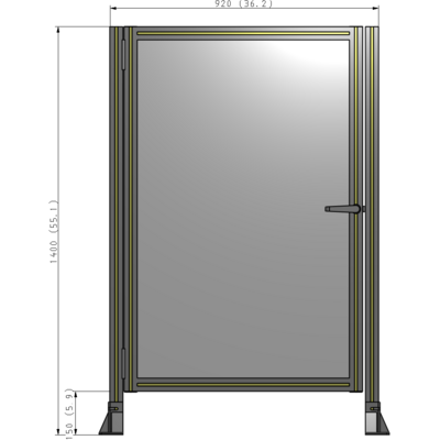 G5-1400-0920-0150-EYPTK DOOR-ROBUST FRAME, HANDLE/INTERNAL EGRESS ON RIGHT 1400MM X 920MM 1/4" POLYCARBONATE, AS A KIT