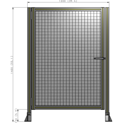 G5-1400-1000-0150-EYMTA DOOR-ROBUST FRAME, HANDLE/INTERNAL EGRESS ON RIGHT 1400MM X 1000MM 1" MESH, FULLY ASSEMBLED