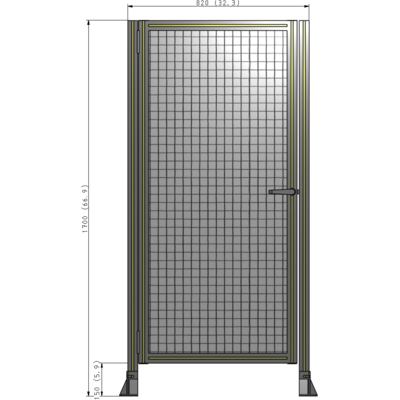 G5-1700-0820-0150-EYMTA DOOR-ROBUST FRAME, HANDLE/INTERNAL EGRESS ON RIGHT 1700MM X 820MM 1" MESH, AS A KIT