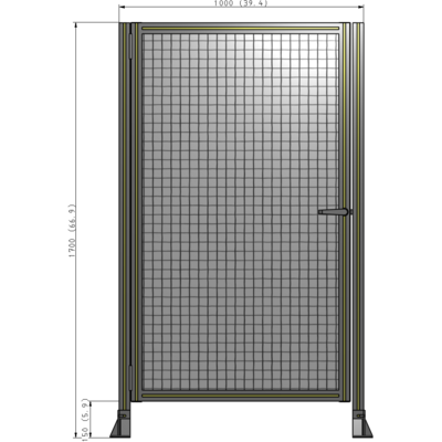 G5-1700-1000-0150-EYMTA DOOR-ROBUST FRAME, HANDLE/INTERNAL EGRESS ON RIGHT 1700MM X 1000MM 1" MESH, FULLY ASSEMBLED