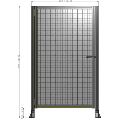 G5-1700-1020-0150-EYMTK DOOR-ROBUST FRAME, HANDLE/INTERNAL EGRESS ON RIGHT 1700MM X 1020MM 1" MESH, AS A KIT