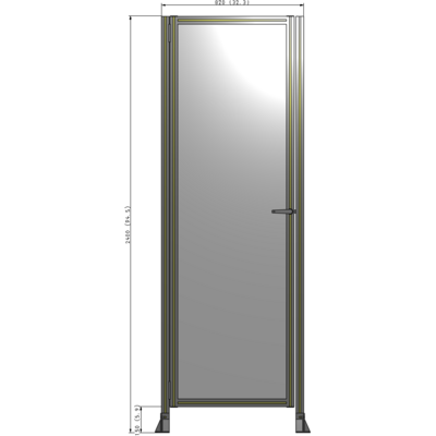 G5-2400-0820-0150-EYPTK DOOR-ROBUST FRAME, HANDLE/INTERNAL EGRESS ON RIGHT 2135MM X 820MM 1/4" POLYCARBONATE, AS A KIT