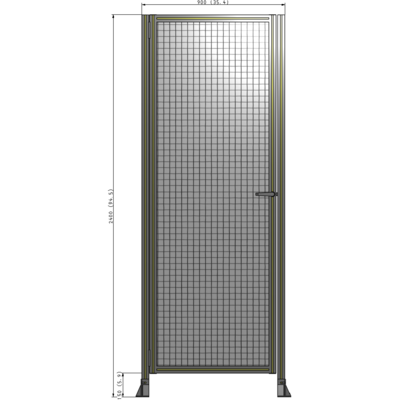 G5-2400-0900-0150-EYMTA DOOR-ROBUST FRAME, HANDLE/INTERNAL EGRESS ON RIGHT 2135MM X 900MM 1" MESH, FULLY ASSEMBLED