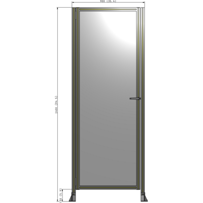G5-2400-0900-0150-EYPTA DOOR-ROBUST FRAME, HANDLE/INTERNAL EGRESS ON RIGHT 2135MM X 900MM 1/4" POLYCARBONATE, ASSEMBLED