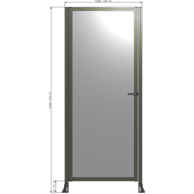 G5-2400-1000-0150-EYPTA DOOR-ROBUST FRAME, HANDLE/INTERNAL EGRESS ON RIGHT 2135MM X 1000MM 1/4" POLYCARBONATE, ASSEMBLED