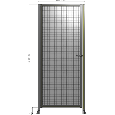 G5-2400-1020-0150-EYMTK DOOR-ROBUST FRAME, HANDLE/INTERNAL EGRESS ON RIGHT 2135MM X 1020MM 1" MESH, AS A KIT