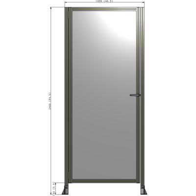 G5-2400-1020-0150-EYPTK DOOR-ROBUST FRAME, HANDLE/INTERNAL EGRESS ON RIGHT 2135MM X 1020MM 1/4" POLYCARBONATE, AS A KIT