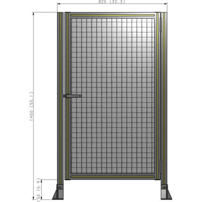 G6-1400-0820-0150-EYMTK DOOR-ROBUST FRAME, HANDLE/INTERNAL EGRESS ON LEFT 1400MM X 820MM 1" MESH, AS A KIT