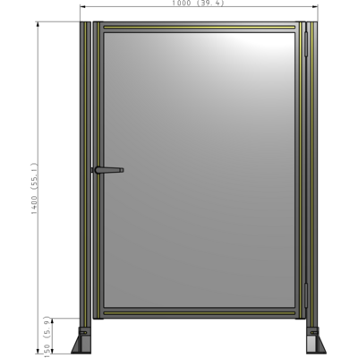 G6-1400-1000-0150-EYPTA DOOR-ROBUST FRAME, HANDLE/INTERNAL EGRESS ON LEFT 1400MM X 1000MM 1/4" POLYCARBONATE, ASSEMBLED