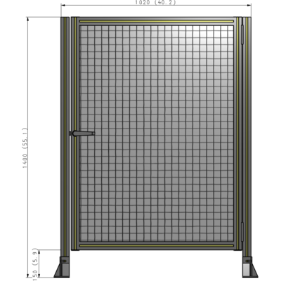 G6-1400-1020-0150-EYMTA DOOR-ROBUST FRAME, HANDLE/INTERNAL EGRESS ON LEFT 1400MM X 1020MM 1" MESH, FULLY ASSEMBLED
