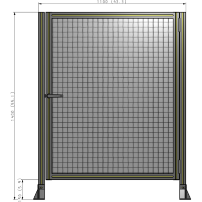 G6-1400-1100-0150-EYMTK DOOR-ROBUST FRAME, HANDLE/INTERNAL EGRESS ON LEFT 1400MM X 1100MM 1" MESH, AS A KIT