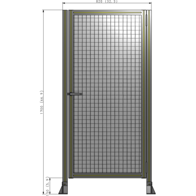 G6-1700-0820-0150-EYMTK DOOR-ROBUST FRAME, HANDLE/INTERNAL EGRESS ON LEFT 1700MM X 820MM 1" MESH, FULLY ASSEMBLED