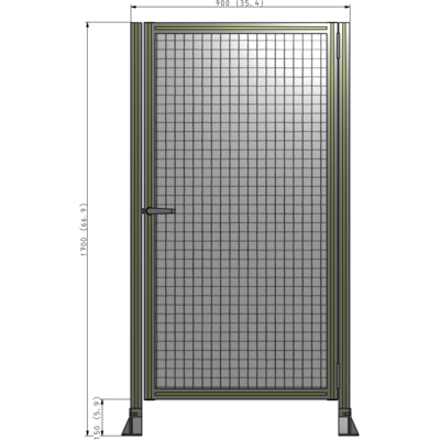 G6-1700-0900-0150-EYMTA DOOR-ROBUST FRAME, HANDLE/INTERNAL EGRESS ON LEFT 1700MM X 900MM 1" MESH, AS A KIT