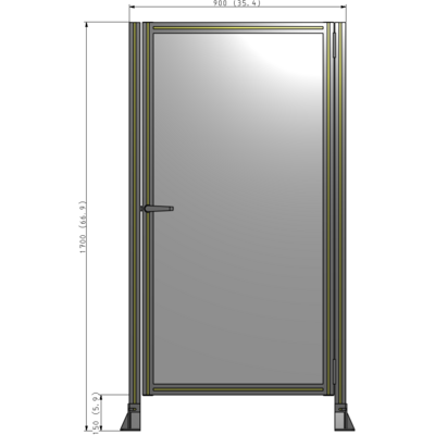 G6-1700-0900-0150-EYPTK DOOR-ROBUST FRAME, HANDLE/INTERNAL EGRESS ON LEFT 1700MM X 900MM 1/4" POLYCARBONATE, AS A KIT
