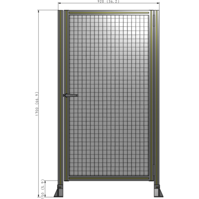 G6-1700-0920-0150-EYMTA DOOR-ROBUST FRAME, HANDLE/INTERNAL EGRESS ON LEFT 1700MM X 920MM 1" MESH, FULLY ASSEMBLED