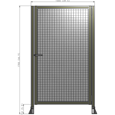 G6-1700-1000-0150-EYMTA DOOR-ROBUST FRAME, HANDLE/INTERNAL EGRESS ON LEFT 1700MM X 1000MM 1" MESH, FULLY ASSEMBLED