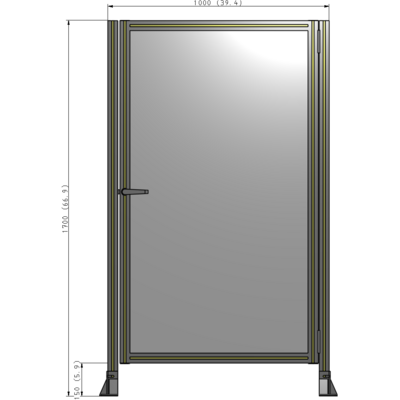 G6-1700-1000-0150-EYPTA DOOR-ROBUST FRAME, HANDLE/INTERNAL EGRESS ON LEFT 1700MM X 1000MM 1/4" POLYCARBONATE, ASSEMBLED