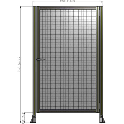 G6-1700-1020-0150-EYMTA DOOR-ROBUST FRAME, HANDLE/INTERNAL EGRESS ON LEFT 1700MM X 1020MM 1" MESH, FULLY ASSEMBLED