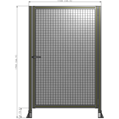 G6-1700-1100-0150-EYMTK DOOR-ROBUST FRAME, HANDLE/INTERNAL EGRESS ON LEFT 1700MM X 1100MM 1" MESH, AS A KIT