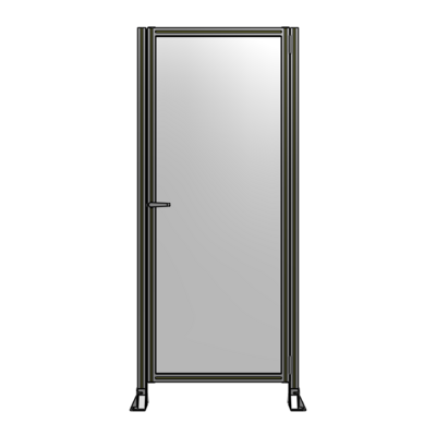 DOOR-ROBUST FRAME, HANDLE/INTERNAL EGRESS ON LEFT 2135MM X 900MM 1/4&quot; POLYCARBONATE, ASSEMBLED