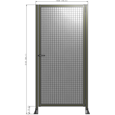 G6-2135-1020-0150-EYMTA DOOR-ROBUST FRAME, HANDLE/INTERNAL EGRESS ON LEFT 2135MM X 1020MM 1" MESH, FULLY ASSEMBLED