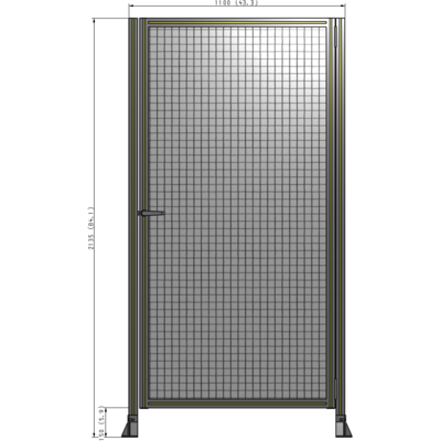 G6-2135-1100-0150-EYMTA DOOR-ROBUST FRAME, HANDLE/INTERNAL EGRESS ON LEFT 2135MM X 1100MM 1" MESH, FULLY ASSEMBLED