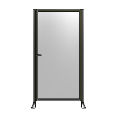 DOOR-ROBUST FRAME, HANDLE/INTERNAL EGRESS ON LEFT 2135MM X 1100MM 1/4&quot; POLYCARBONATE, ASSEMBLED