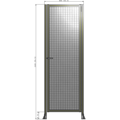 G6-2400-0820-0150-EYMTA DOOR-ROBUST FRAME, HANDLE/INTERNAL EGRESS ON LEFT 2135MM X 820MM 1" MESH, FULLY ASSEMBLED