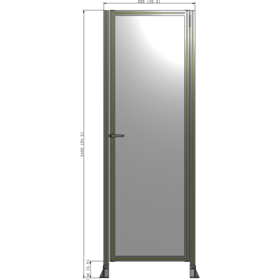 G6-2400-0820-0150-EYPTK DOOR-ROBUST FRAME, HANDLE/INTERNAL EGRESS ON LEFT 2135MM X 820MM 1/4" POLYCARBONATE, AS A KIT