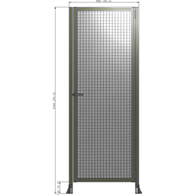 G6-2400-0900-0150-EYMTA DOOR-ROBUST FRAME, HANDLE/INTERNAL EGRESS ON LEFT 2135MM X 900MM 1" MESH, FULLY ASSEMBLED