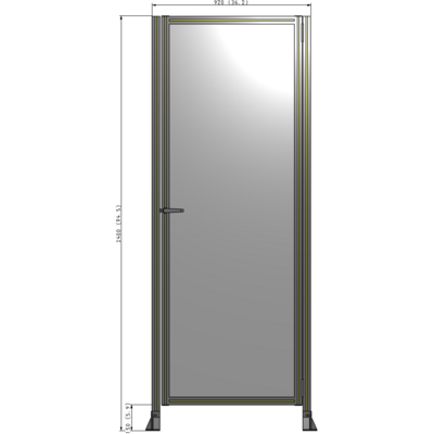 G6-2400-0920-0150-EYPTA DOOR-ROBUST FRAME, HANDLE/INTERNAL EGRESS ON LEFT 2135MM X 920MM 1/4" POLYCARBONATE, ASSEMBLED