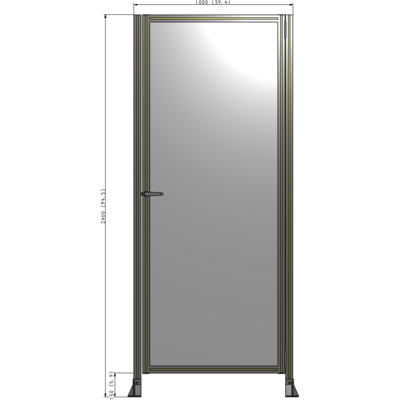 G6-2400-1000-0150-EYPTA DOOR-ROBUST FRAME, HANDLE/INTERNAL EGRESS ON LEFT 2135MM X 1000MM 1/4" POLYCARBONATE, ASSEMBLED